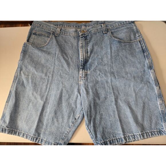Wrangler Shorts Mens 42 Carpenter Denim Blue Regular Fit Pockets Casual - Picture 1 of 7